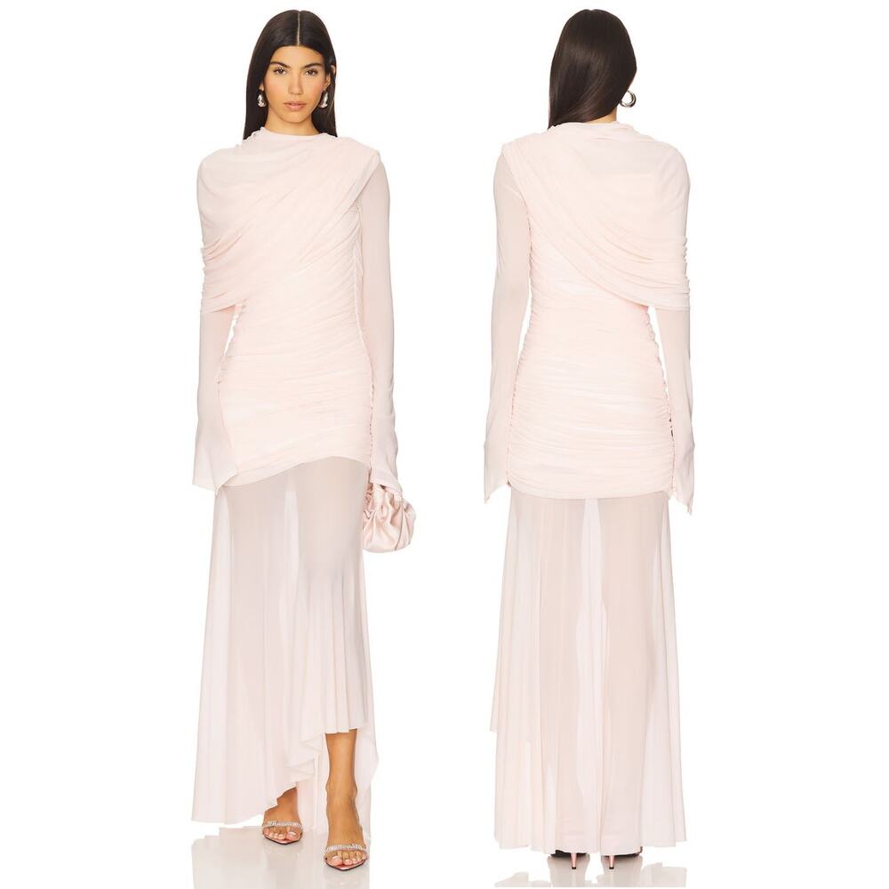 Deme by Gabriella Isla Maxi Dress Draped Formal Party Gala Prom Wedding Guest M